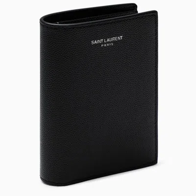 Shop Saint Laurent Vertical Bi-fold Wallet In Black