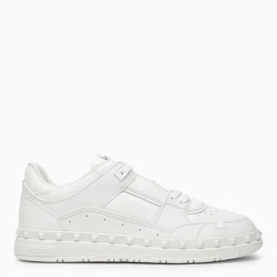 Shop Valentino Garavani Freedots Low Top Sneaker In Calfskin In White