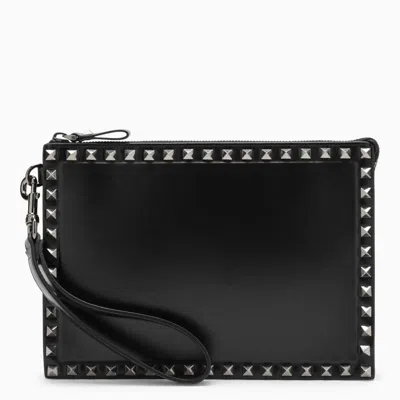 Shop Valentino Garavani Rockstud Flat Envelope In Black