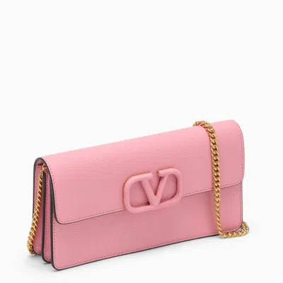 Shop Valentino Garavani Vlogo Bubble Chain Wallet In Pink