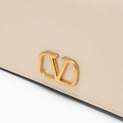 Shop Valentino Garavani Vlogo Signature Ivory Shoulder Bag In White