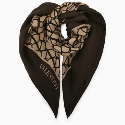 Shop Valentino Garavani Vlogo Signature Scarf In Beige