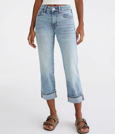 Shop Aéropostale Mid-rise Straight Crop Jean In Multi