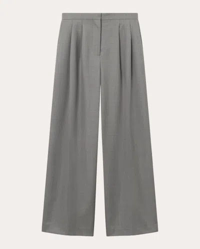 Shop Mark Kenly Domino Tan Women's Priscilla Wool Trousers In Grey