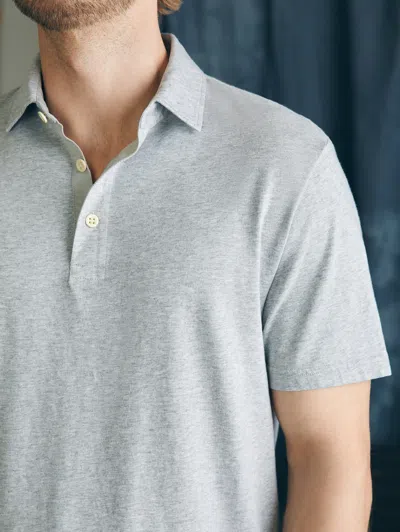 Shop Faherty Sunwashed T-shirt Polo In Heather Grey