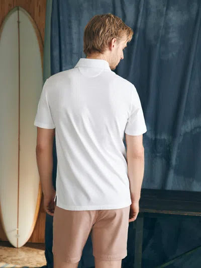 Shop Faherty Sunwashed T-shirt Polo In White