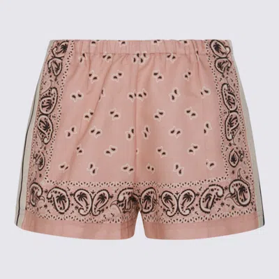Shop Palm Angels Pink Linen Shorts