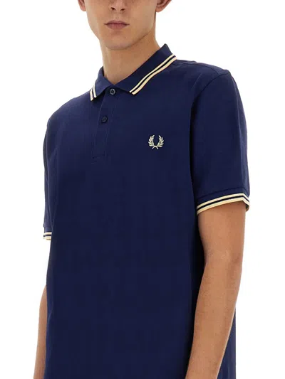 Shop Fred Perry Polo With Logo In Blue