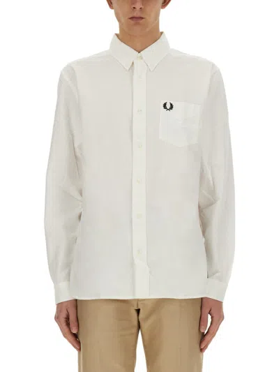 Shop Fred Perry Shirt With Logo In White