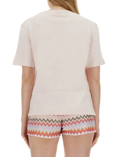 Shop Missoni T-shirt With Logo In Pink
