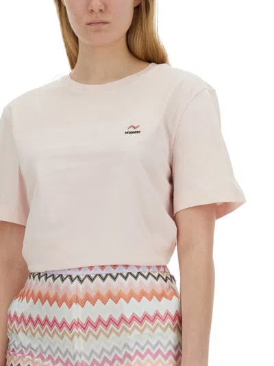 Shop Missoni T-shirt With Logo In Pink