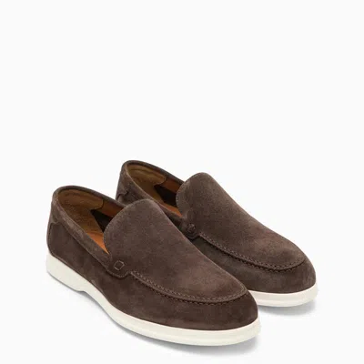 Shop Doucal's Suede Moccasin In Brown