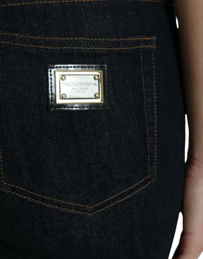 Shop Dolce & Gabbana Sleek Mid-waist Stretch Denim Women's Jeans In Blue