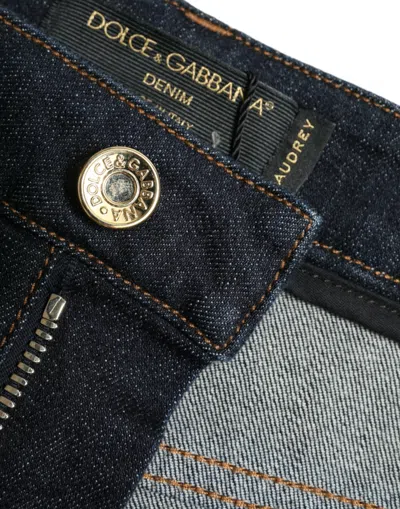 Shop Dolce & Gabbana Sleek Mid-waist Stretch Denim Women's Jeans In Blue