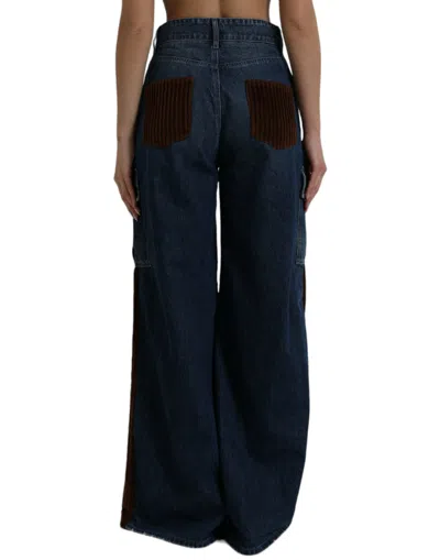 Shop Dolce & Gabbana Brown Corduroy Cargo Denim Wide Leg Women's Jeans