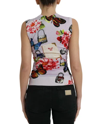 Shop Dolce & Gabbana Elegant Cashmere-silk Blend Tank Women's Top In Multicolor