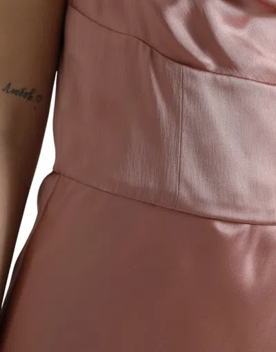 Shop Dolce & Gabbana Pink Silk Spaghetti Straps Long Gown Women's Dress