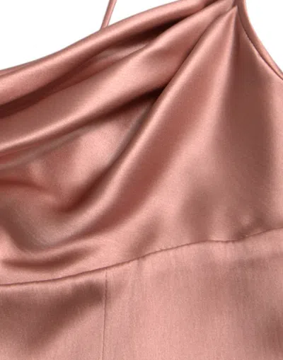 Shop Dolce & Gabbana Pink Silk Spaghetti Straps Long Gown Women's Dress