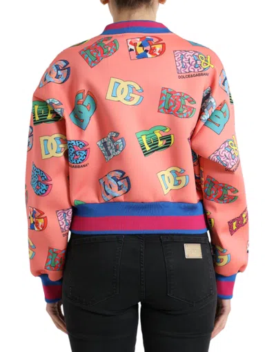 Shop Dolce & Gabbana Salmon Pink Logo Sweater - Crew Neck Women's Elegance