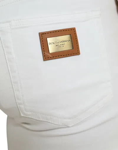 Shop Dolce & Gabbana Chic White Stretch Denim Women's Jeans