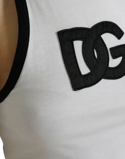 Shop Dolce & Gabbana Elegant Sleeveless Logo Tank Women's Top In White