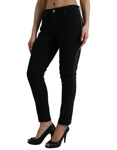 Shop Dolce & Gabbana Women's Skinny Black Cotton Stretch Denim Skinny Women's Jeans