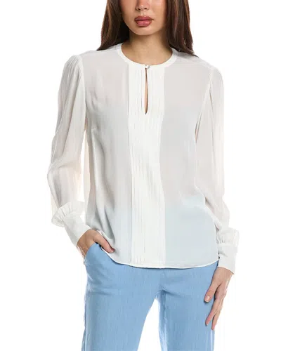 Shop Brooks Brothers Pintuck Top In White