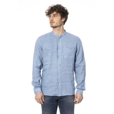 Shop Distretto12 Linen Men's Shirt In Blue