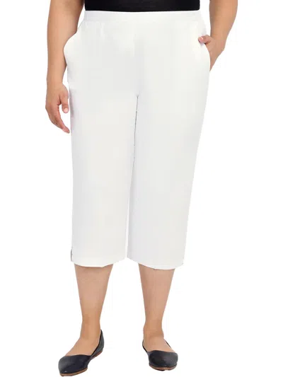 Shop Alfred Dunner Plus Land Of The Free Womens High Rise Split Hem Wide Leg Pants In White