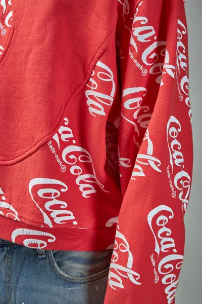 Shop Erl Men Coca Cola Swirl Hoodie Knit