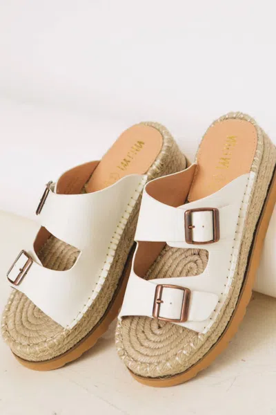 Shop Miim Hazel Platform Double Strap Sandals In White