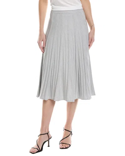 Shop T Tahari Midi Skirt In Grey