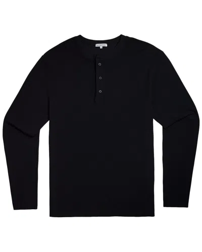 Shop Cotton Citizen Hendrix Henley Shirt In Black