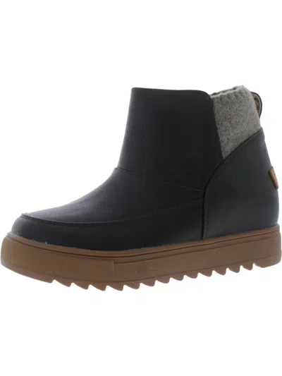 Shop Yellowbox Mayben Womens Faux Leather Knit Ankle Boots In Black