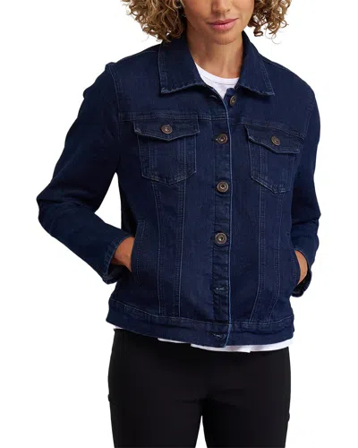 Shop Franne Golde Classic Stretch Denim Jacket In Blue