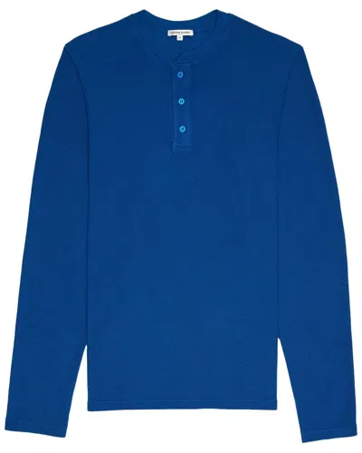 Shop Cotton Citizen Hendrix Henley Shirt In Blue