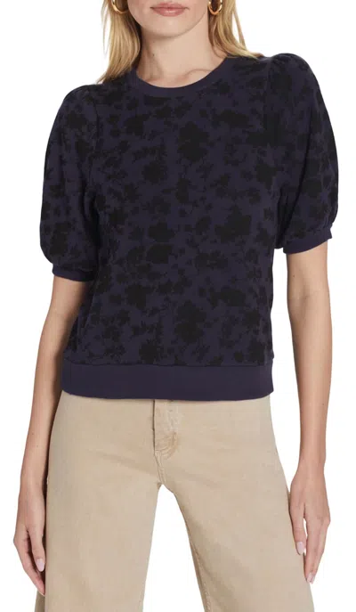 Shop Goldie Tees Floral Sweatshirt In Navy/black In Blue