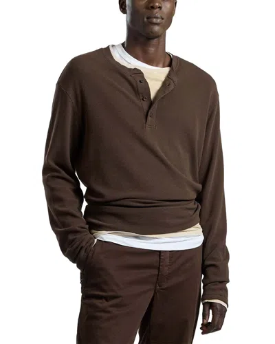 Shop Cotton Citizen Hendrix Henley Shirt In Brown