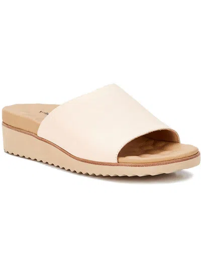 Shop Walking Cradles Heston Womens Leather Slip-on Slide Sandals In White