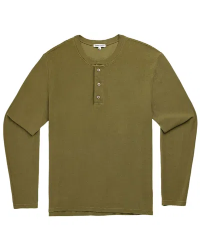 Shop Cotton Citizen Hendrix Henley Shirt In Green