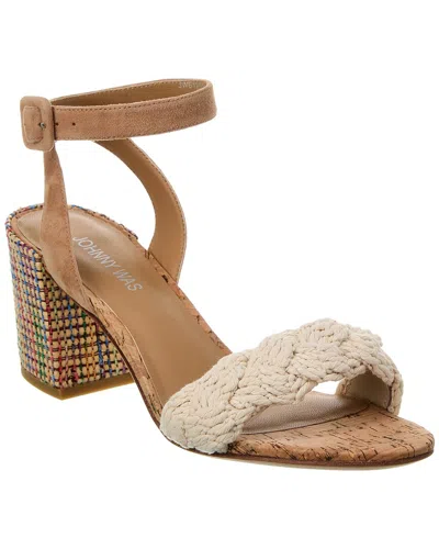 Shop Johnny Was Braid Block Suede Sandal In White
