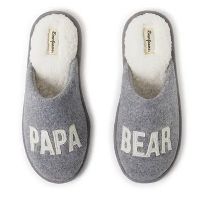 Dearfoams Papa Bear Faux Shearling Scuff Slipper In Grey