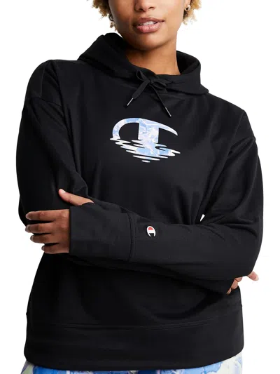 Shop Champion Game Day Womens Fleece Workout Hoodie In Black