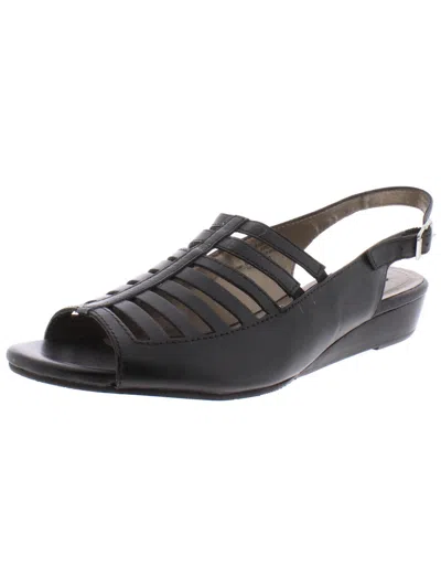 Shop Array Iris Womens Leather Huarache Slingback Sandals In Black