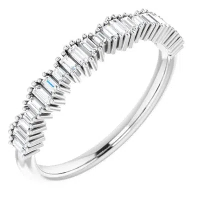 Pompeii3 1/3ct Baguette Cut Designed Anniversary Band 14k Gold Lab Grown In Multi