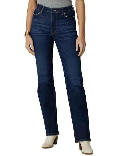 Shop Wrangler Womens High Rise Dark Wash Straight Leg Jeans In Blue
