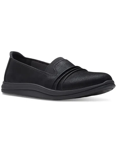 Shop Clarks Breeze Sol Womens Faux Leather Slip On Loafers In Black