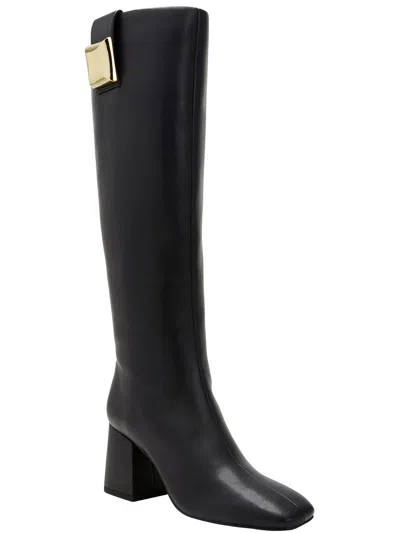 Shop Katy Perry Womens Faux Leather Tall Knee-high Boots In Black
