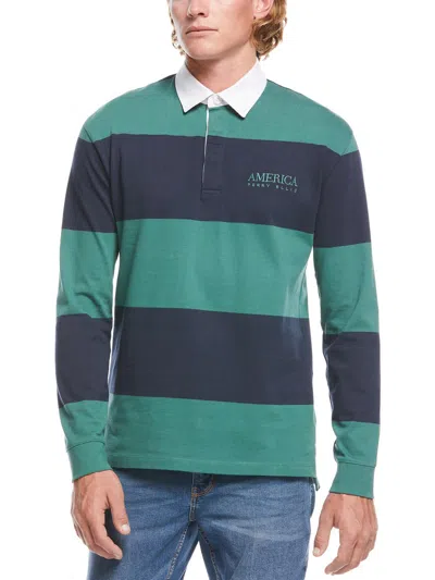 Shop Perry Ellis Mens Stripe Rugby Polo In Multi