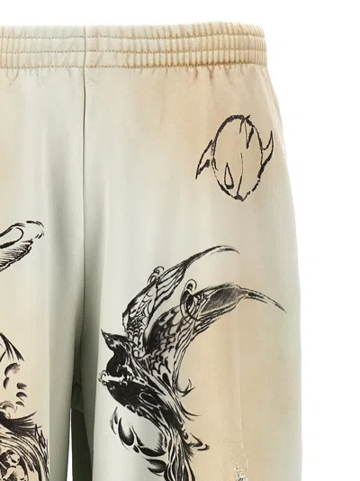 Shop Balenciaga All Over Print Joggers Pants Beige